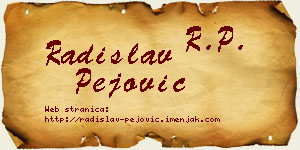 Radislav Pejović vizit kartica